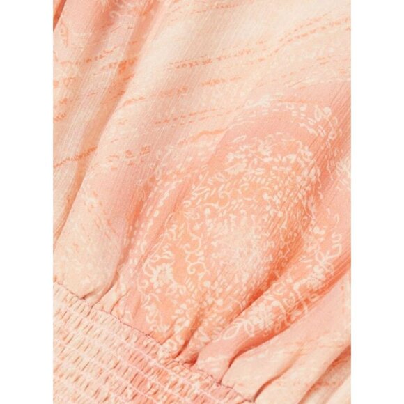 NWT Ramy Brook Sandra Minidress‎ Peach Geometric V-Neck Sleeveless Silk Blend XS - Picture 10 of 14